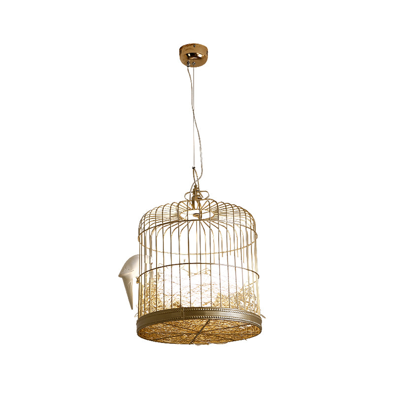 Matte White Glass Egg Shaped Chandelier Rustic 3 Lights Hanging Light Fixture with Bird and Birdcage Clearhalo 'Ceiling Lights' 'Chandeliers' 'Modern Chandeliers' 'Modern' Lighting' 219486