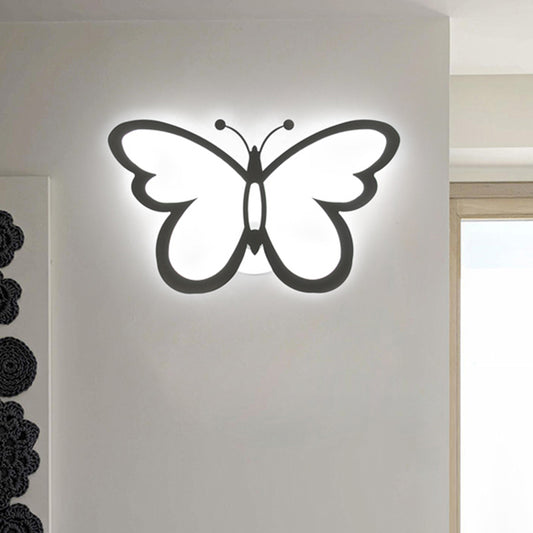 Modern 1/3 Lights LED Sconce Light White Acrylic Butterfly Wall Mounted Night Lamp in White/Natural Light 1.0 White Clearhalo 'Modern wall lights' 'Modern' 'Wall Lamps & Sconces' 'Wall Lights' Lighting' 219679