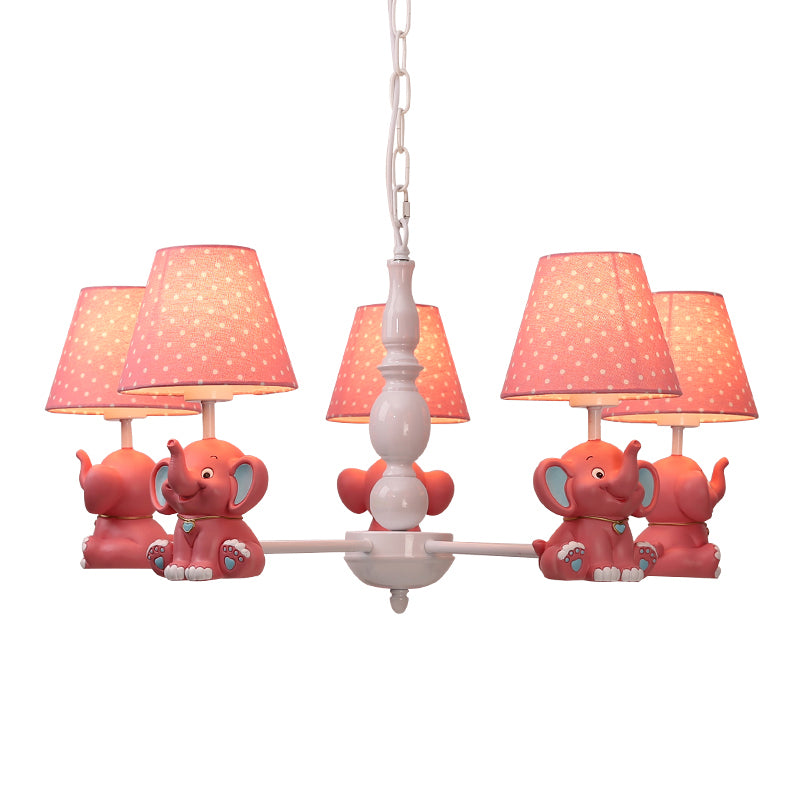 Elephant Child Room Chandelier Light Resin Kids Style Pendant Light Fixture with Empire Shade Clearhalo 'Ceiling Lights' 'Chandeliers' Lighting' options 2197270