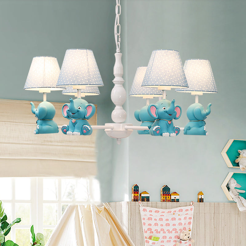 Elephant Child Room Chandelier Light Resin Kids Style Pendant Light Fixture with Empire Shade Clearhalo 'Ceiling Lights' 'Chandeliers' Lighting' options 2197271