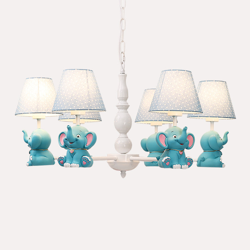 Elephant Child Room Chandelier Light Resin Kids Style Pendant Light Fixture with Empire Shade Clearhalo 'Ceiling Lights' 'Chandeliers' Lighting' options 2197272