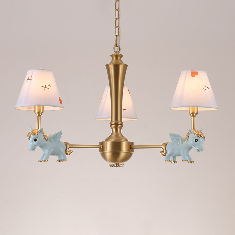 Heart Pattern Chandelier Lighting Kids Fabric Bedroom Pendant Light with Decorative Unicorn 3 Blue Clearhalo 'Ceiling Lights' 'Chandeliers' Lighting' options 2197354_8f84f6a8-1414-4db0-b0b4-cd1f1dc65c88