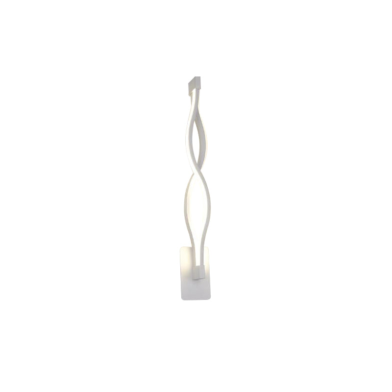 Acrylic Twisting Body Wall Light Sconce Modern Black/White Wall Mount Lamp in Neutral/Warm/White Light Clearhalo 'Modern wall lights' 'Modern' 'Wall Lamps & Sconces' 'Wall Lights' Lighting' 219737