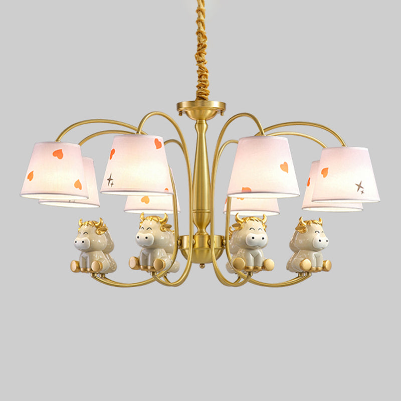 Animal Suspension Light Kids Resin Nursery Chandelier Light with Empire Shade in White Clearhalo 'Ceiling Lights' 'Chandeliers' Lighting' options 2197382