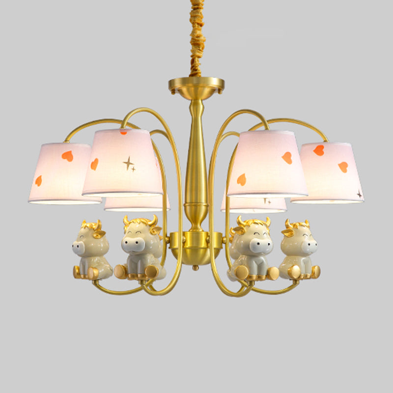 Animal Suspension Light Kids Resin Nursery Chandelier Light with Empire Shade in White Clearhalo 'Ceiling Lights' 'Chandeliers' Lighting' options 2197383