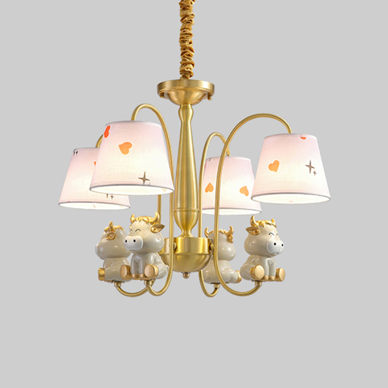 Animal Suspension Light Kids Resin Nursery Chandelier Light with Empire Shade in White Clearhalo 'Ceiling Lights' 'Chandeliers' Lighting' options 2197384