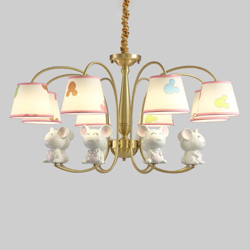 Animal Suspension Light Kids Resin Nursery Chandelier Light with Empire Shade in White Clearhalo 'Ceiling Lights' 'Chandeliers' Lighting' options 2197385