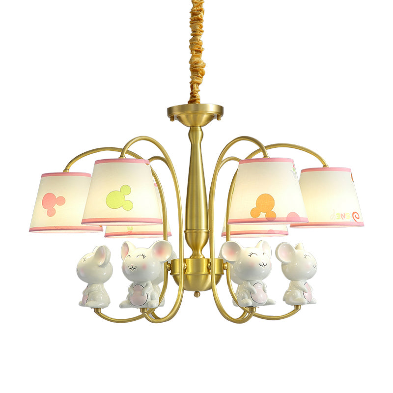 Animal Suspension Light Kids Resin Nursery Chandelier Light with Empire Shade in White Clearhalo 'Ceiling Lights' 'Chandeliers' Lighting' options 2197387