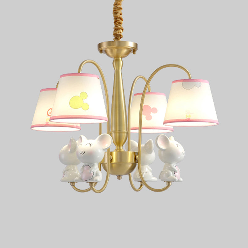 Animal Suspension Light Kids Resin Nursery Chandelier Light with Empire Shade in White Clearhalo 'Ceiling Lights' 'Chandeliers' Lighting' options 2197388