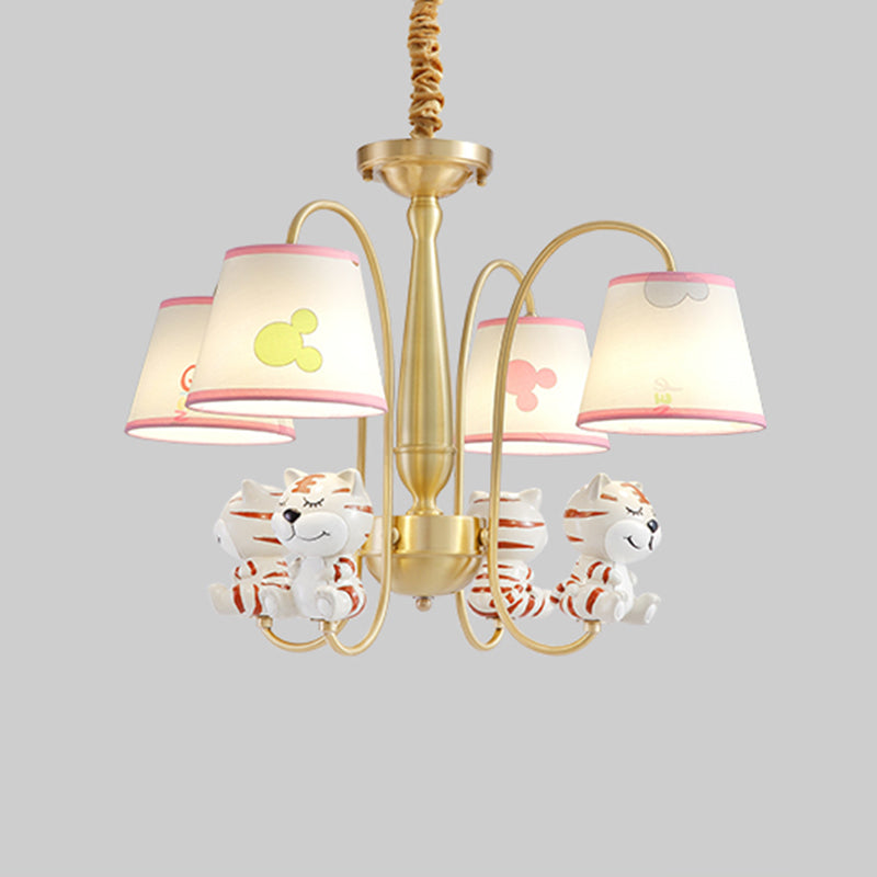 Animal Suspension Light Kids Resin Nursery Chandelier Light with Empire Shade in White Clearhalo 'Ceiling Lights' 'Chandeliers' Lighting' options 2197391