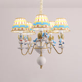 Cartoon Flying Unicorn Chandelier Pendant Light Resin Nursery Hanging Light with Empire Shade Clearhalo 'Ceiling Lights' 'Chandeliers' Lighting' options 2197429