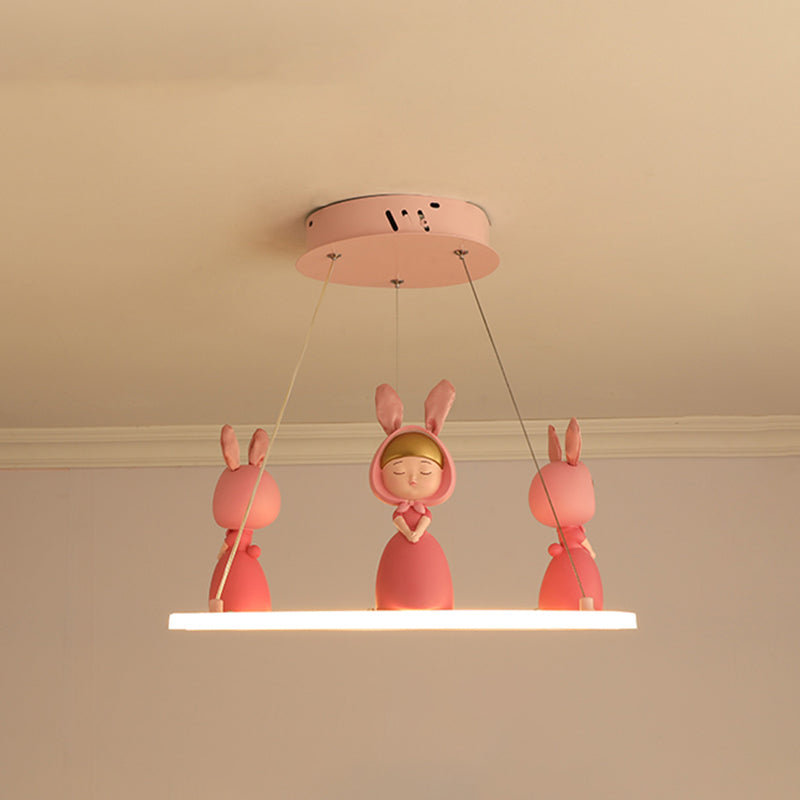 Acrylic Circular Suspension Light Kids Chandelier Lighting with Decorative Figurine for Nursery Clearhalo 'Ceiling Lights' 'Chandeliers' Lighting' options 2197455