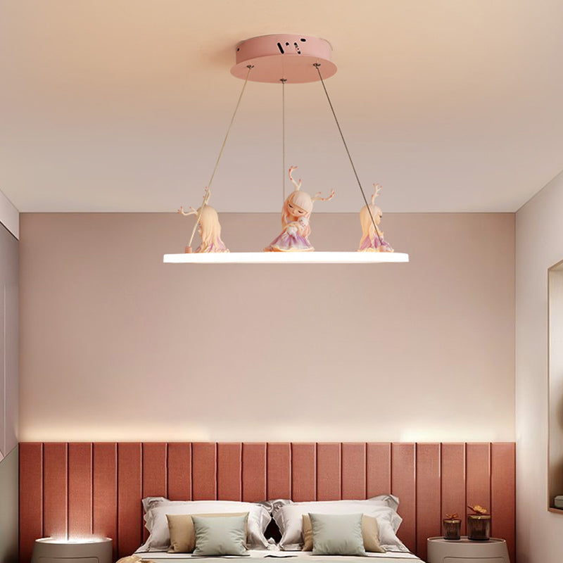 Acrylic Circular Suspension Light Kids Chandelier Lighting with Decorative Figurine for Nursery Clearhalo 'Ceiling Lights' 'Chandeliers' Lighting' options 2197463