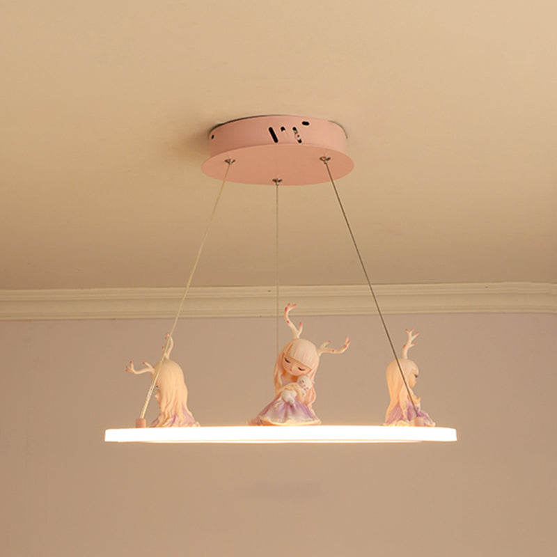 Acrylic Circular Suspension Light Kids Chandelier Lighting with Decorative Figurine for Nursery Clearhalo 'Ceiling Lights' 'Chandeliers' Lighting' options 2197464