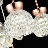 Floral Staircase Multi Light Pendant Crystal Modern LED Hanging Lighting with Dome Shade in Rose Gold Clearhalo 'Ceiling Lights' 'Modern Pendants' 'Modern' 'Pendant Lights' 'Pendants' Lighting' 2197471