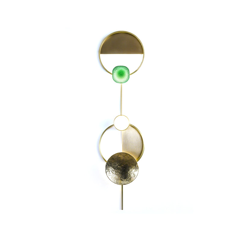 Minimalist Orbit Wall Sconce Lamp 10"/12.5"/17" Wide Metallic Wall Light Fixture in Brass, White Light Clearhalo 'Cast Iron' 'Glass' 'Industrial' 'Modern wall lights' 'Modern' 'Tiffany' 'Traditional wall lights' 'Wall Lamps & Sconces' 'Wall Lights' Lighting' 219753