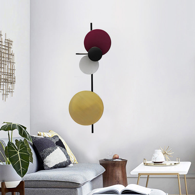 Metallic Spherical LED Wall Light Contemporary Living Room Sconce Light Fixture in Red/Pink/Blue with Adjustable Design Clearhalo 'Cast Iron' 'Glass' 'Industrial' 'Modern wall lights' 'Modern' 'Tiffany' 'Traditional wall lights' 'Wall Lamps & Sconces' 'Wall Lights' Lighting' 219760