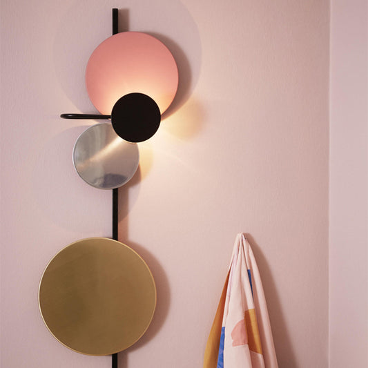 Metallic Spherical LED Wall Light Contemporary Living Room Sconce Light Fixture in Red/Pink/Blue with Adjustable Design Clearhalo 'Cast Iron' 'Glass' 'Industrial' 'Modern wall lights' 'Modern' 'Tiffany' 'Traditional wall lights' 'Wall Lamps & Sconces' 'Wall Lights' Lighting' 219763