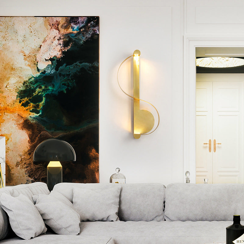 Golden Curved Sconce Light Fixture Simple LED Aluminum Wall Sconce Lamp in Warm/White Light Clearhalo 'Cast Iron' 'Glass' 'Industrial' 'Modern wall lights' 'Modern' 'Tiffany' 'Traditional wall lights' 'Wall Lamps & Sconces' 'Wall Lights' Lighting' 219772
