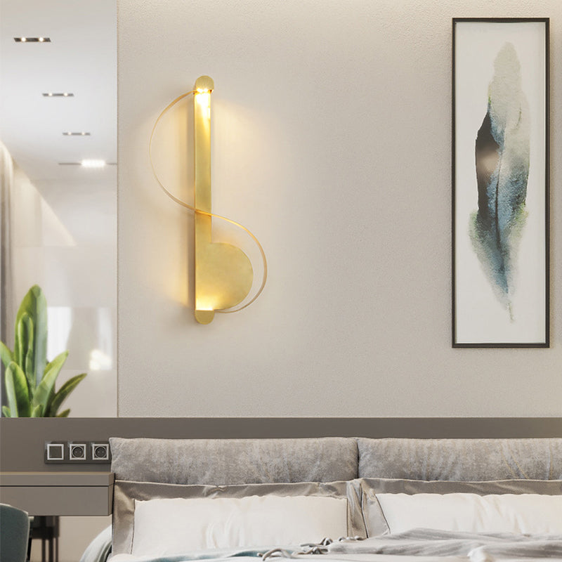 Golden Curved Sconce Light Fixture Simple LED Aluminum Wall Sconce Lamp in Warm/White Light Clearhalo 'Cast Iron' 'Glass' 'Industrial' 'Modern wall lights' 'Modern' 'Tiffany' 'Traditional wall lights' 'Wall Lamps & Sconces' 'Wall Lights' Lighting' 219773