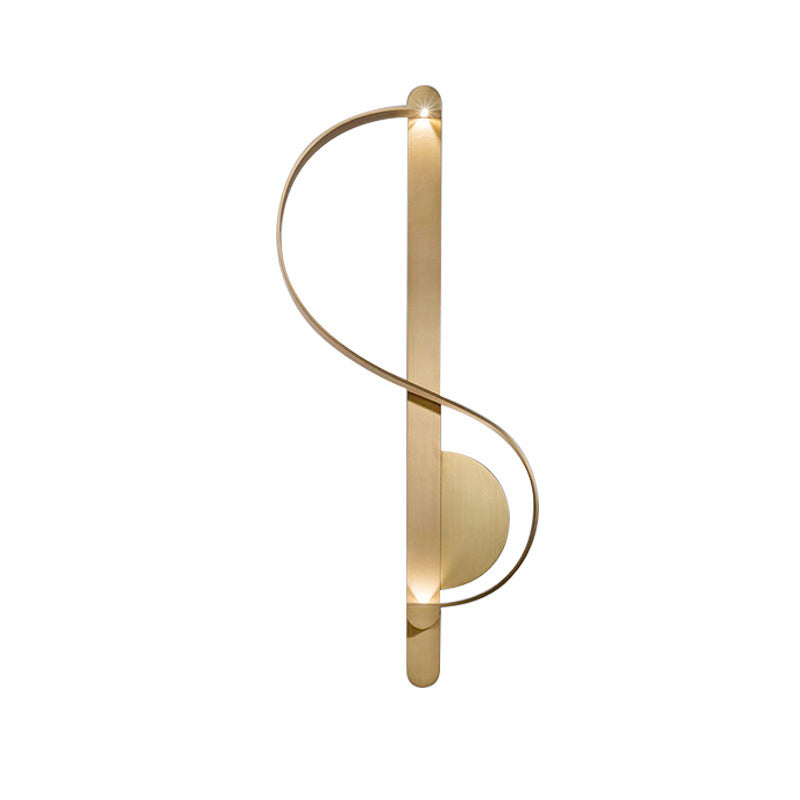 Golden Curved Sconce Light Fixture Simple LED Aluminum Wall Sconce Lamp in Warm/White Light Clearhalo 'Cast Iron' 'Glass' 'Industrial' 'Modern wall lights' 'Modern' 'Tiffany' 'Traditional wall lights' 'Wall Lamps & Sconces' 'Wall Lights' Lighting' 219774