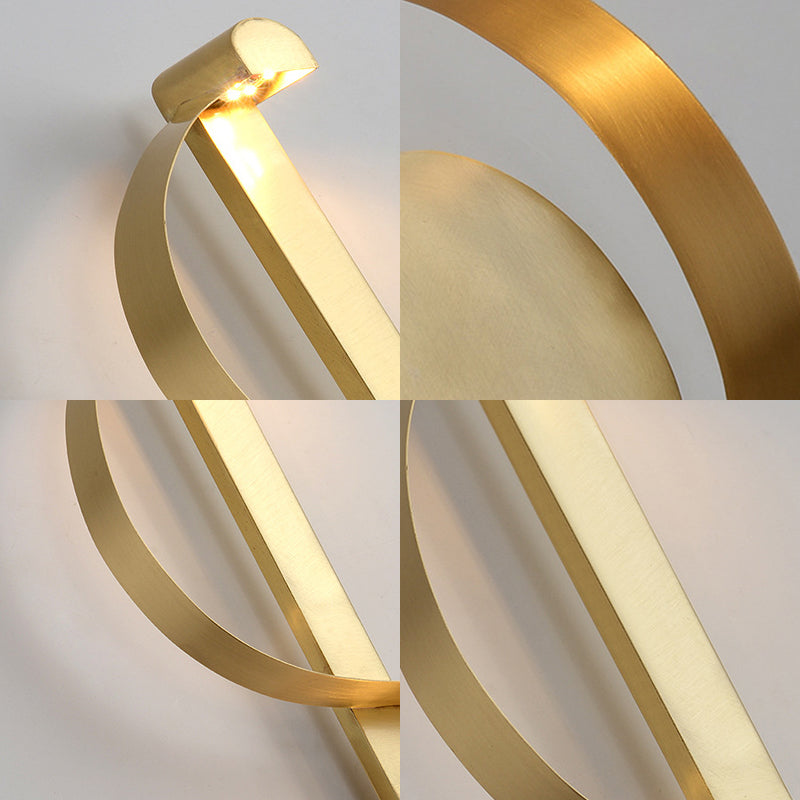 Golden Curved Sconce Light Fixture Simple LED Aluminum Wall Sconce Lamp in Warm/White Light Clearhalo 'Cast Iron' 'Glass' 'Industrial' 'Modern wall lights' 'Modern' 'Tiffany' 'Traditional wall lights' 'Wall Lamps & Sconces' 'Wall Lights' Lighting' 219776