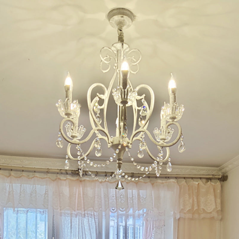 Traditional Crown Chandelier Lighting Crystal Pendant Light with Metallic Candlestick Clearhalo 'Ceiling Lights' 'Chandeliers' Lighting' options 2198072