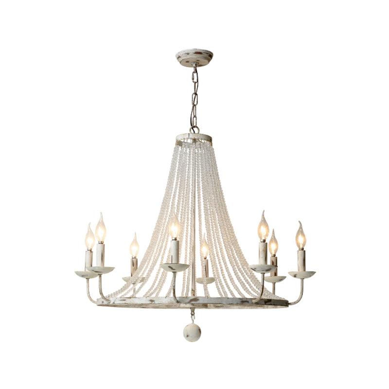 Antique Candelabra Chandelier Lighting Metal Pendant Light with Crystal Bead Decor Clearhalo 'Ceiling Lights' 'Chandeliers' Lighting' options 2198110