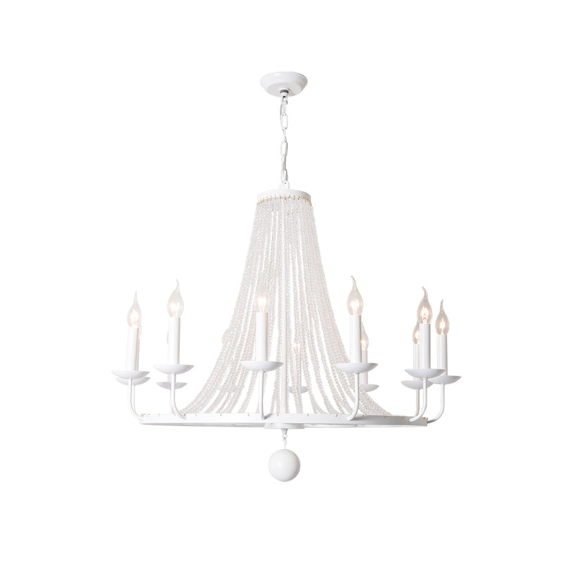 Antique Candelabra Chandelier Lighting Metal Pendant Light with Crystal Bead Decor Clearhalo 'Ceiling Lights' 'Chandeliers' Lighting' options 2198115