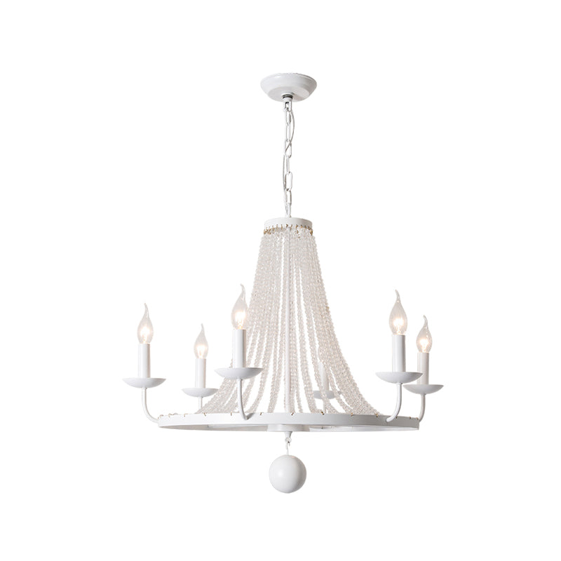 Antique Candelabra Chandelier Lighting Metal Pendant Light with Crystal Bead Decor Clearhalo 'Ceiling Lights' 'Chandeliers' Lighting' options 2198117