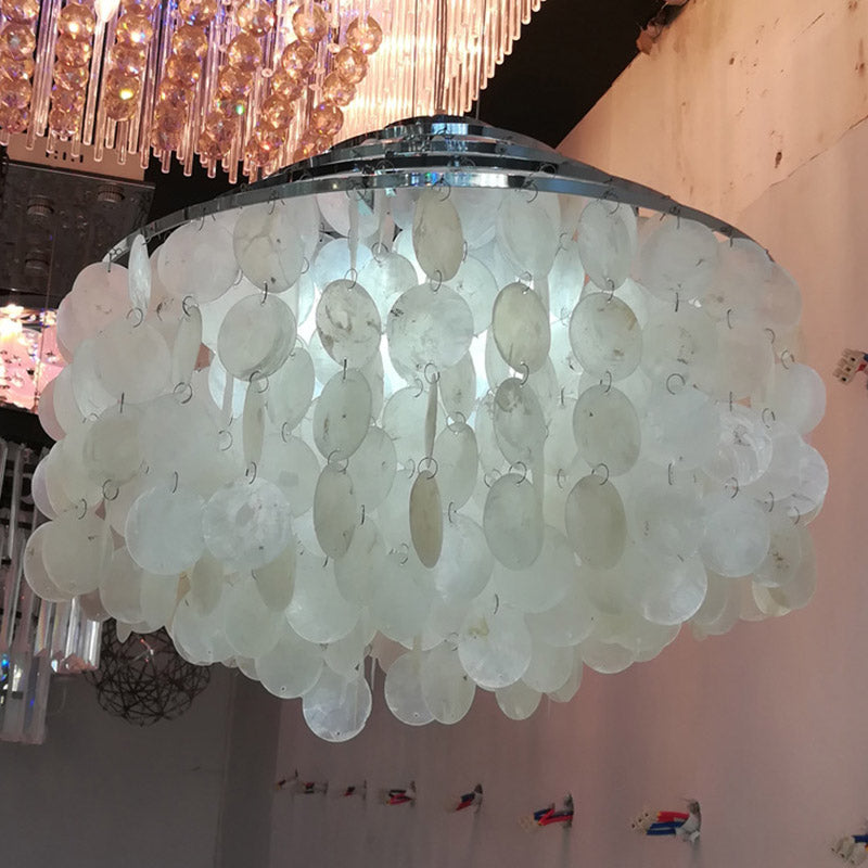 Shell Hanging String Ceiling Lighting Traditional Restaurant Chandelier Light Fixture Clearhalo 'Ceiling Lights' 'Chandeliers' Lighting' options 2198150