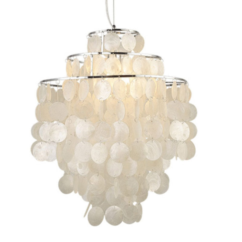 Shell Hanging String Ceiling Lighting Traditional Restaurant Chandelier Light Fixture Clearhalo 'Ceiling Lights' 'Chandeliers' Lighting' options 2198153