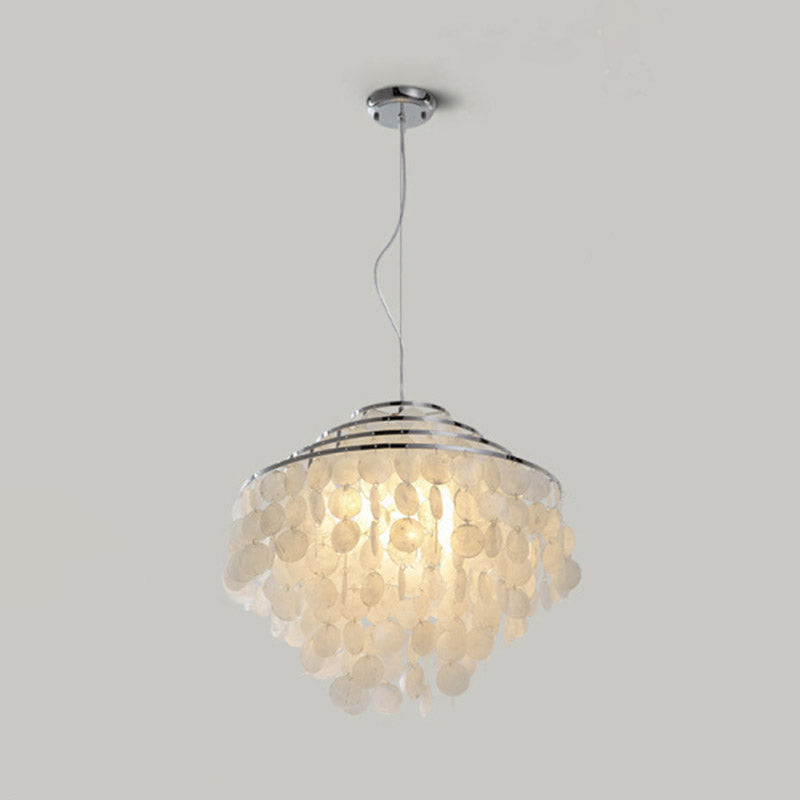 Shell Hanging String Ceiling Lighting Traditional Restaurant Chandelier Light Fixture Gold 12" Clearhalo 'Ceiling Lights' 'Chandeliers' Lighting' options 2198156_82deb9bc-d92b-46a9-a53e-b5adb45ad322