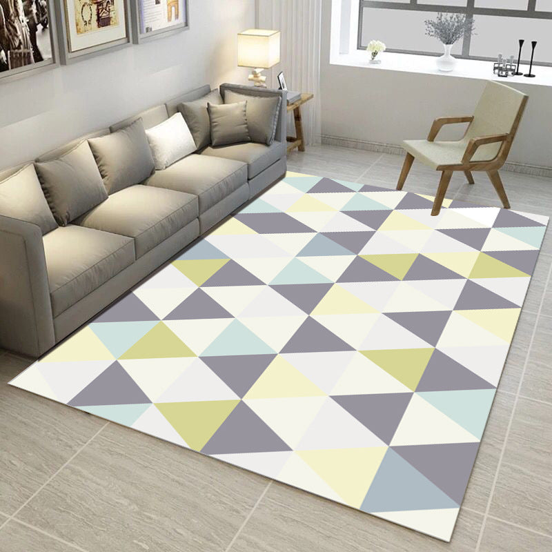 Multi Color Simple Style Rug Polypropylene Geometric Print Rug Washable Non-Slip Backing Pet Friendly Rug for Living Room Light Gray Clearhalo 'Area Rug' 'Modern' 'Rugs' Rug' 2198957