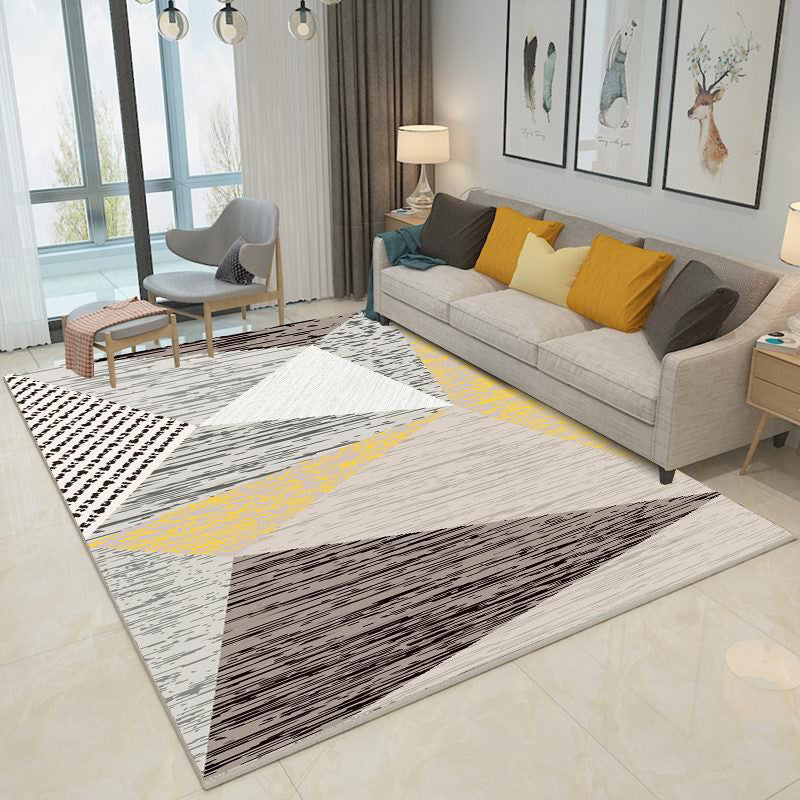 Multi Color Simple Style Rug Polypropylene Geometric Print Rug Washable Non-Slip Backing Pet Friendly Rug for Living Room Khaki Clearhalo 'Area Rug' 'Modern' 'Rugs' Rug' 2198960