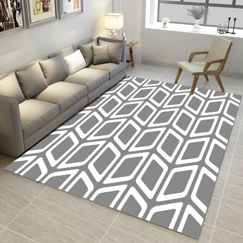 Multi Color Simple Style Rug Polypropylene Geometric Print Rug Washable Non-Slip Backing Pet Friendly Rug for Living Room Clearhalo 'Area Rug' 'Modern' 'Rugs' Rug' 2198979