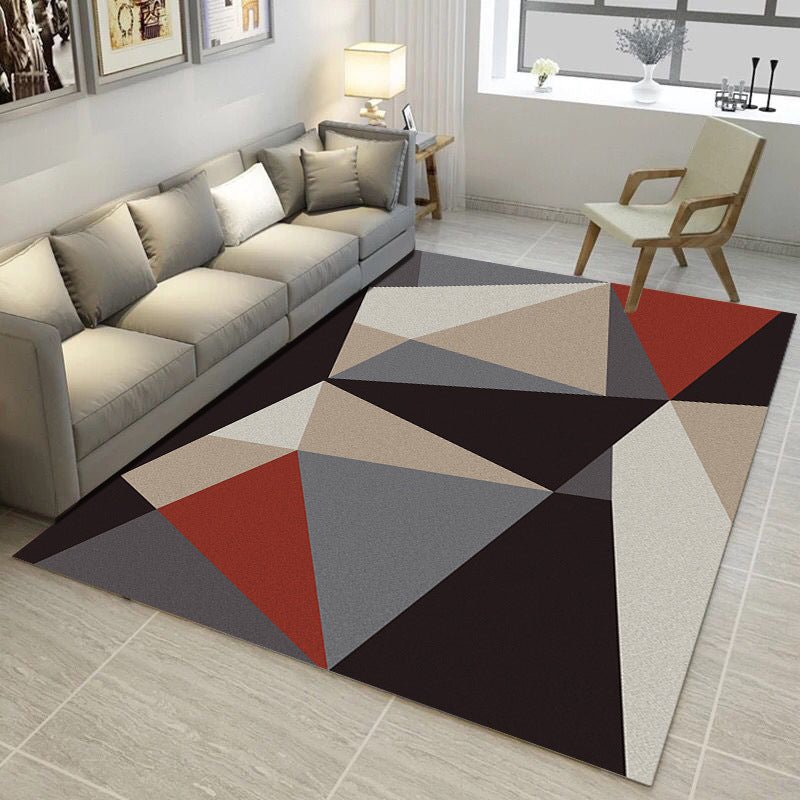 Multi Color Simple Style Rug Polypropylene Geometric Print Rug Washable Non-Slip Backing Pet Friendly Rug for Living Room Red Clearhalo 'Area Rug' 'Modern' 'Rugs' Rug' 2198981