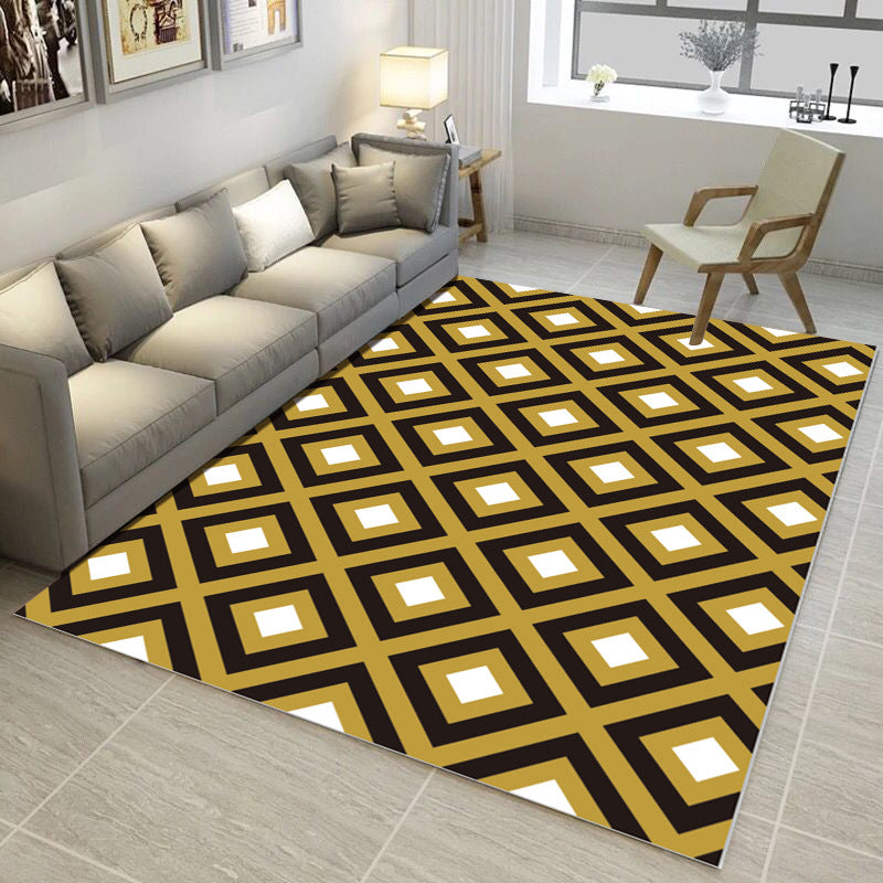 Multi Color Simple Style Rug Polypropylene Geometric Print Rug Washable Non-Slip Backing Pet Friendly Rug for Living Room Light Brown Clearhalo 'Area Rug' 'Modern' 'Rugs' Rug' 2198982