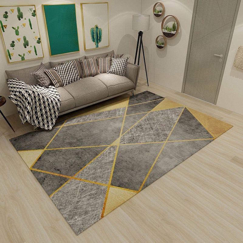 Simplicity Living Room Rug Multi-Color Geometrical Area Carpet Polyester Pet Friendly Anti-Slip Machine Washable Rug Clearhalo 'Area Rug' 'Modern' 'Rugs' Rug' 2198984