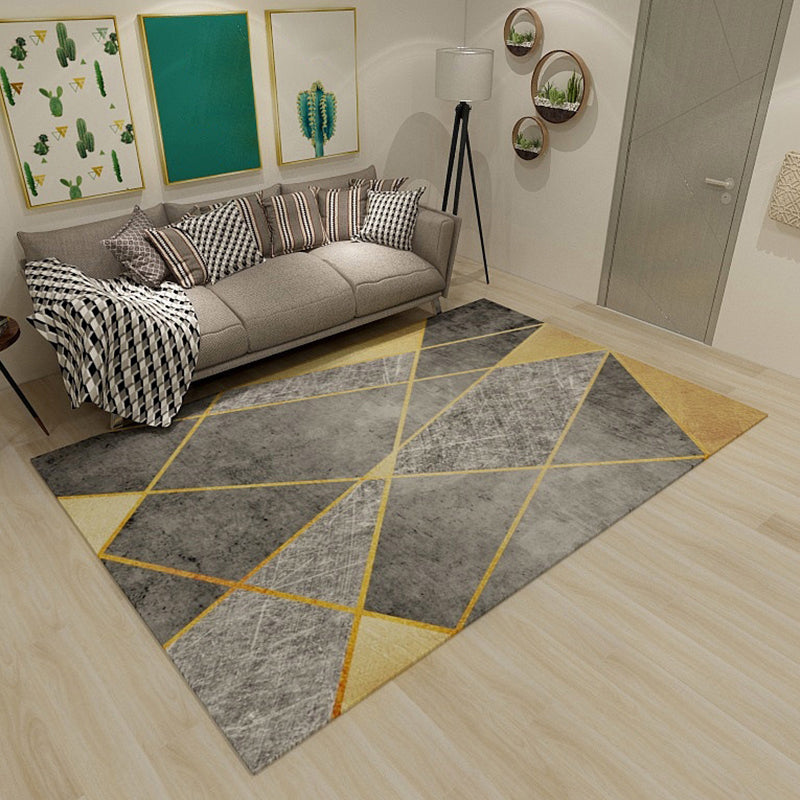 Simplicity Living Room Rug Multi-Color Geometrical Area Carpet Polyester Pet Friendly Anti-Slip Machine Washable Rug Clearhalo 'Area Rug' 'Modern' 'Rugs' Rug' 2198998