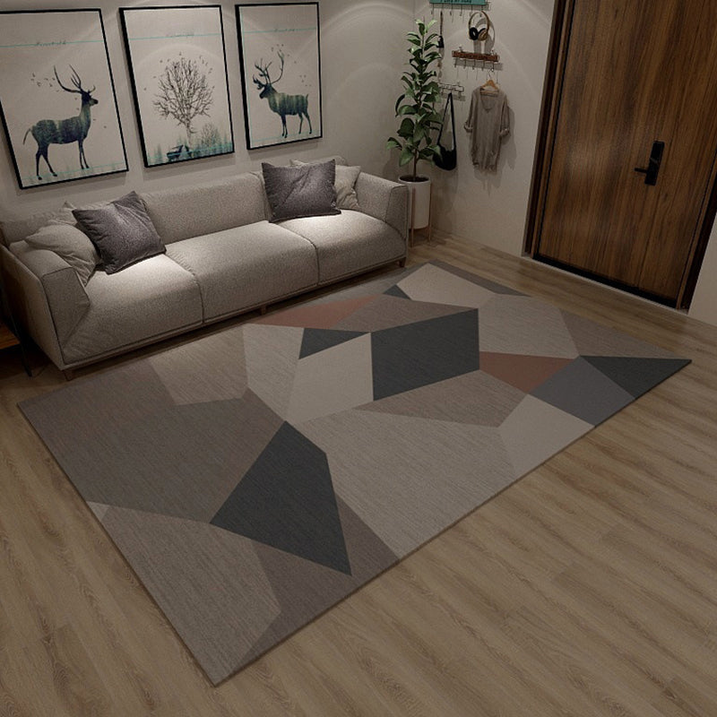 Simplicity Living Room Rug Multi-Color Geometrical Area Carpet Polyester Pet Friendly Anti-Slip Machine Washable Rug Tan Clearhalo 'Area Rug' 'Modern' 'Rugs' Rug' 2199002