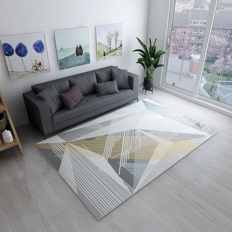 Simplicity Living Room Rug Multi-Color Geometrical Area Carpet Polyester Pet Friendly Anti-Slip Machine Washable Rug Clearhalo 'Area Rug' 'Modern' 'Rugs' Rug' 2199004