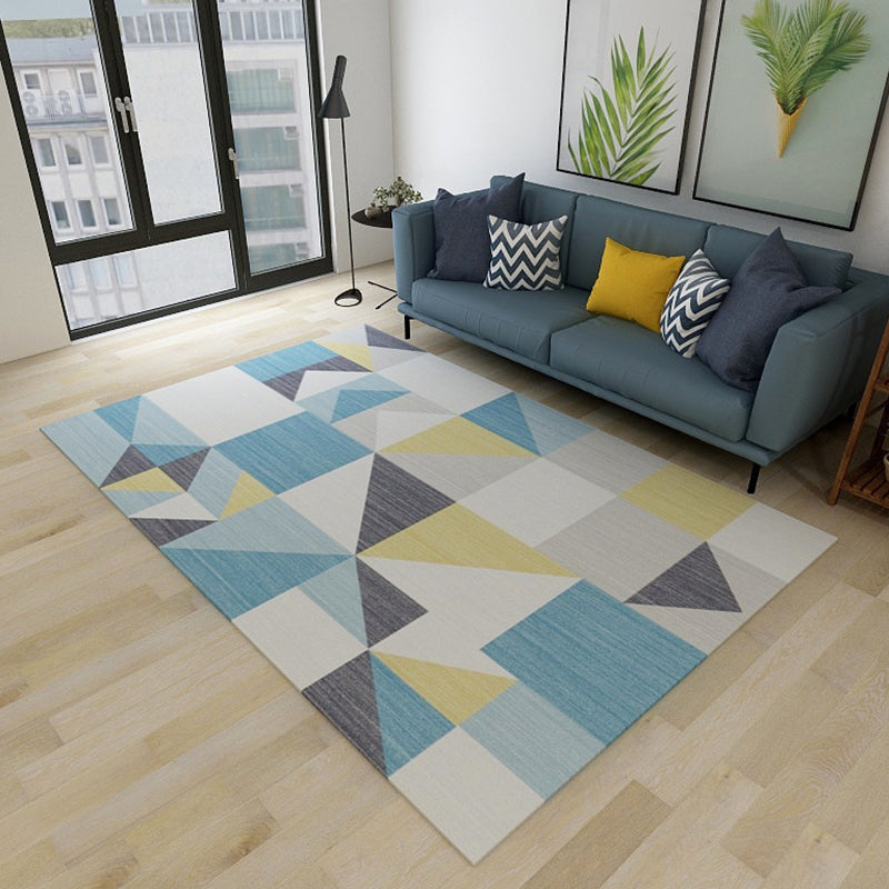 Simplicity Living Room Rug Multi-Color Geometrical Area Carpet Polyester Pet Friendly Anti-Slip Machine Washable Rug Yellow Clearhalo 'Area Rug' 'Modern' 'Rugs' Rug' 2199006