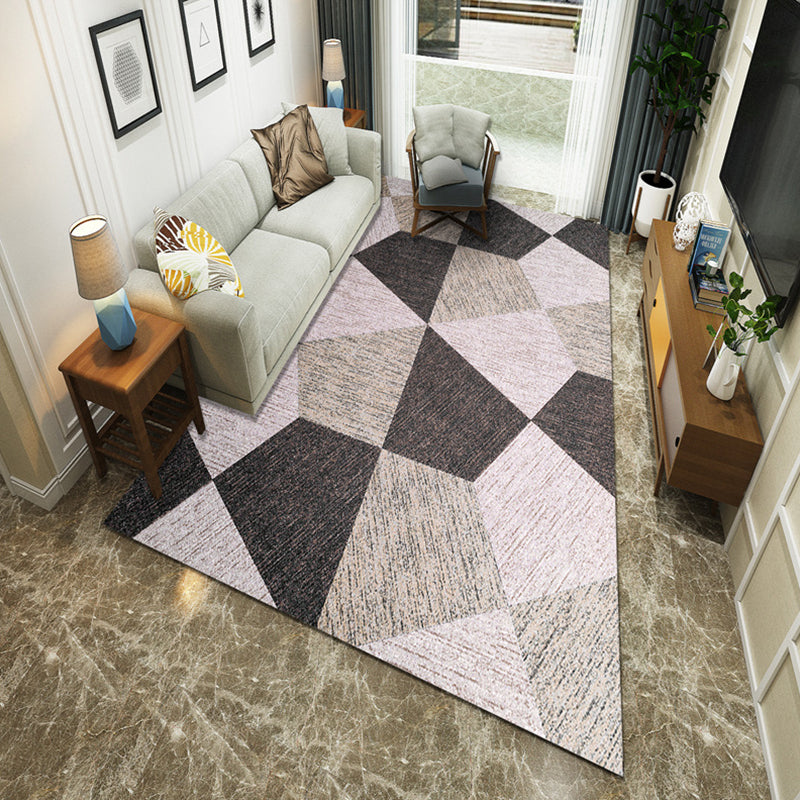 Modernist Geometric Block Rug Multicolor Synthetics Rug Stain Resistant Washable Non-Slip Rug for Family Room Clearhalo 'Area Rug' 'Modern' 'Rugs' Rug' 2199012