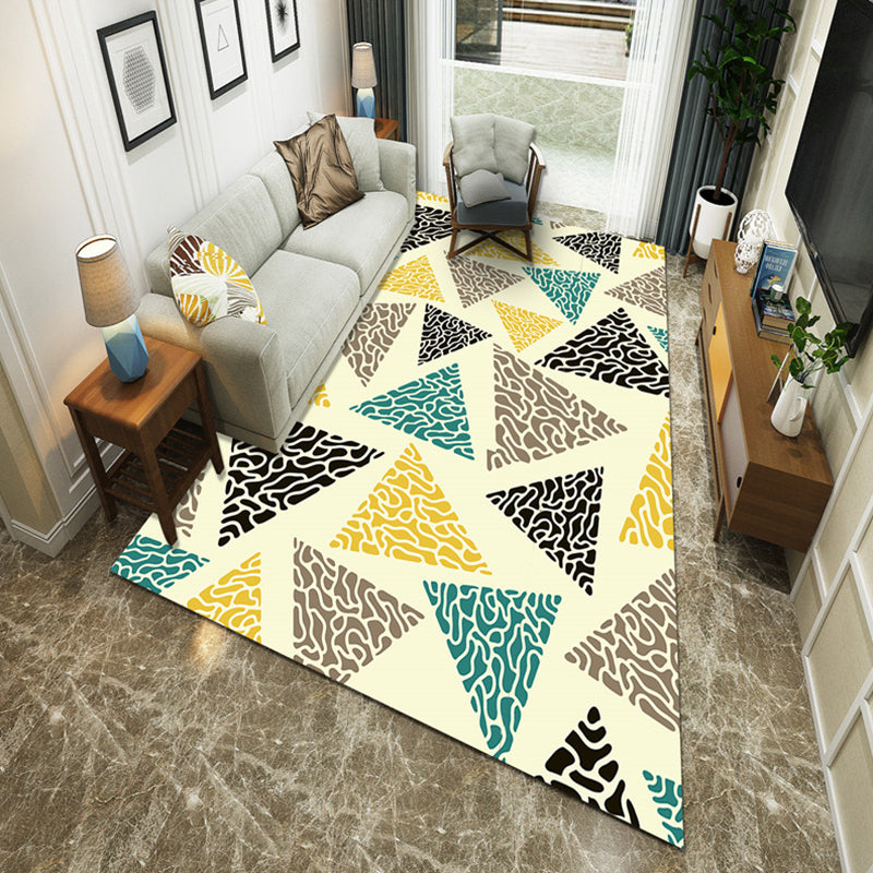 Modernist Geometric Block Rug Multicolor Synthetics Rug Stain Resistant Washable Non-Slip Rug for Family Room Clearhalo 'Area Rug' 'Modern' 'Rugs' Rug' 2199013