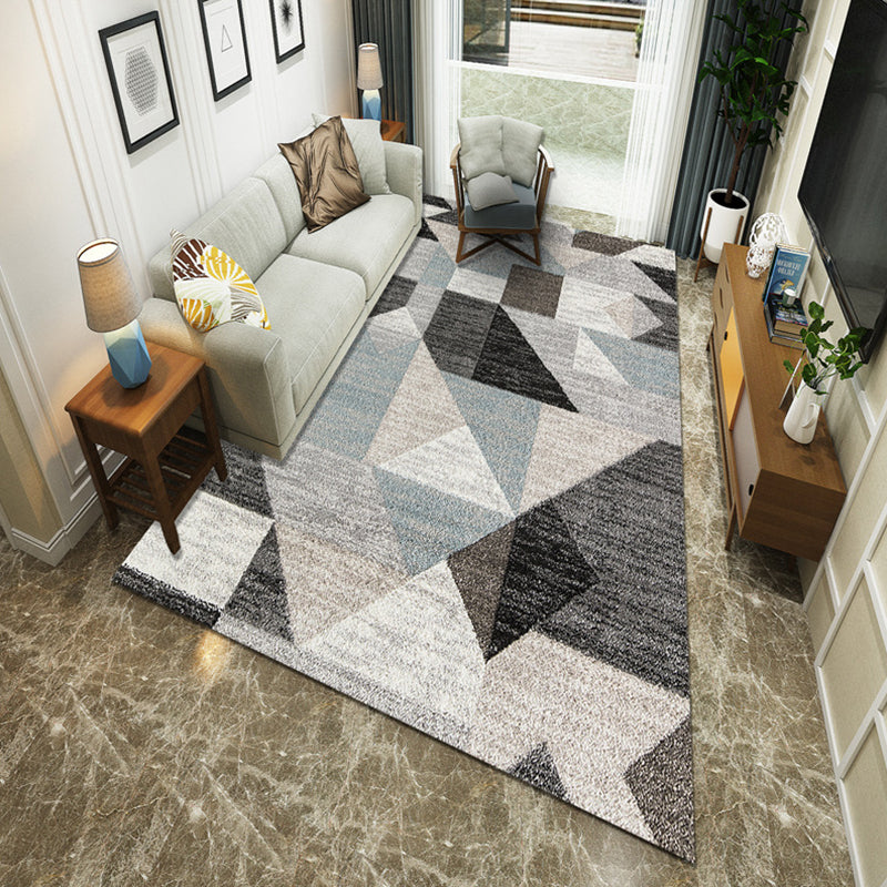 Modernist Geometric Block Rug Multicolor Synthetics Rug Stain Resistant Washable Non-Slip Rug for Family Room Clearhalo 'Area Rug' 'Modern' 'Rugs' Rug' 2199018