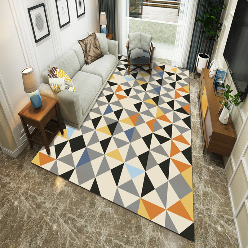 Modernist Geometric Block Rug Multicolor Synthetics Rug Stain Resistant Washable Non-Slip Rug for Family Room Gray-Yellow Clearhalo 'Area Rug' 'Modern' 'Rugs' Rug' 2199023