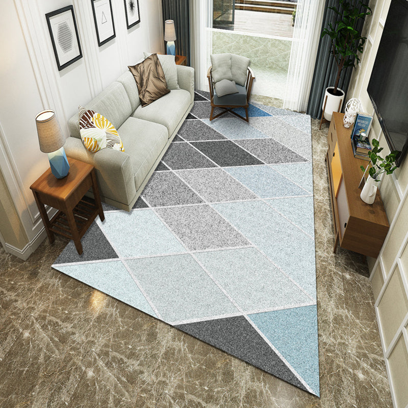 Modernist Geometric Block Rug Multicolor Synthetics Rug Stain Resistant Washable Non-Slip Rug for Family Room Light Blue Clearhalo 'Area Rug' 'Modern' 'Rugs' Rug' 2199024