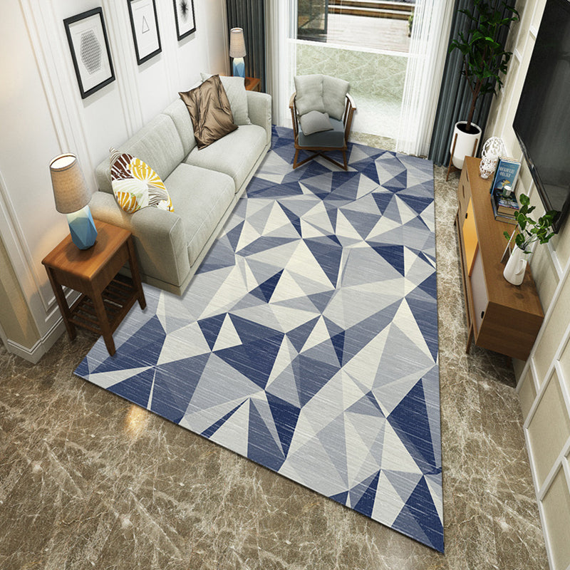 Modernist Geometric Block Rug Multicolor Synthetics Rug Stain Resistant Washable Non-Slip Rug for Family Room Blue Clearhalo 'Area Rug' 'Modern' 'Rugs' Rug' 2199025