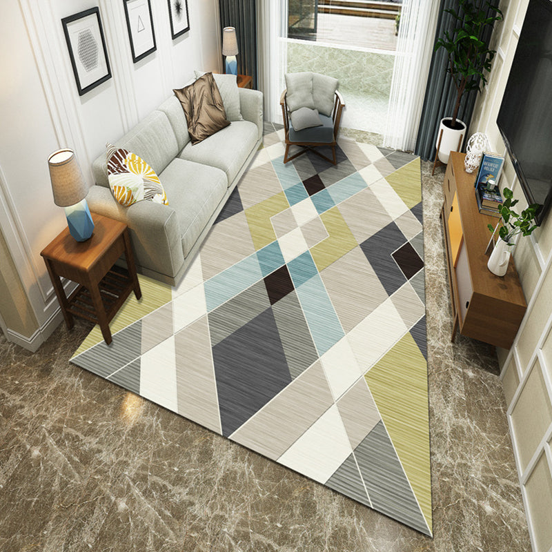 Modernist Geometric Block Rug Multicolor Synthetics Rug Stain Resistant Washable Non-Slip Rug for Family Room Clearhalo 'Area Rug' 'Modern' 'Rugs' Rug' 2199026